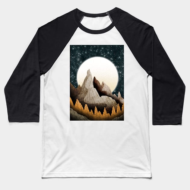 The Mountainous Outcrop Baseball T-Shirt by Swadeillustrations